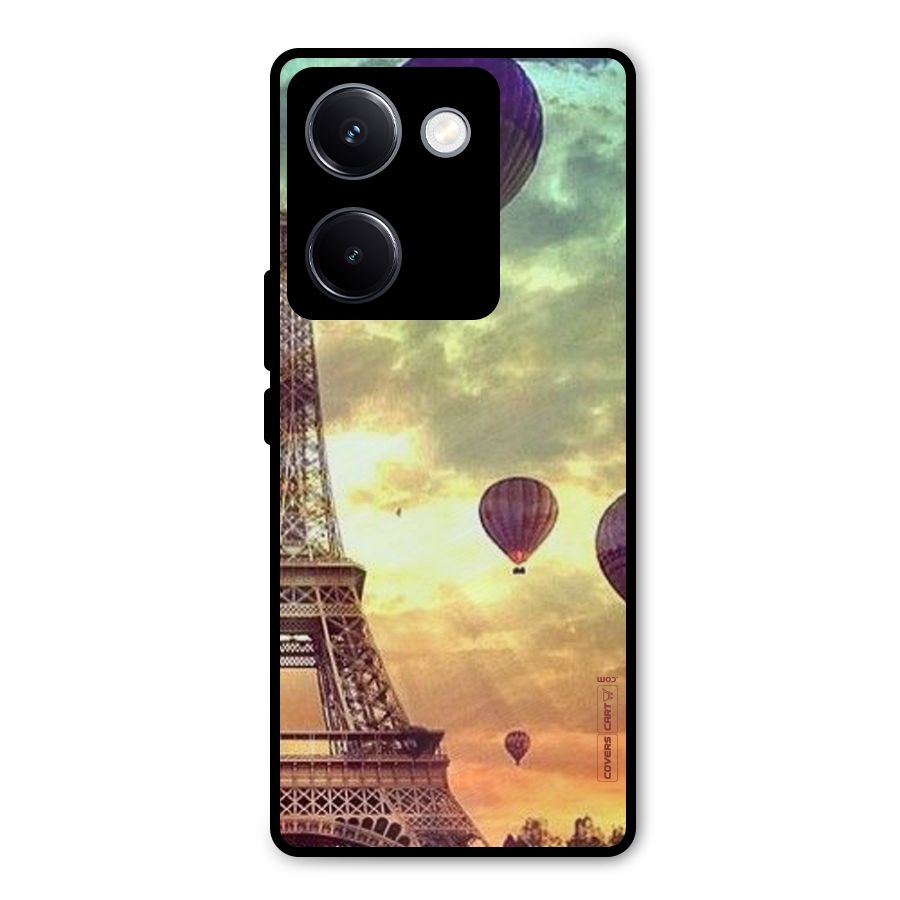 Artsy Hot Balloon And Tower Metal Back Case for Vivo Y300 Plus
