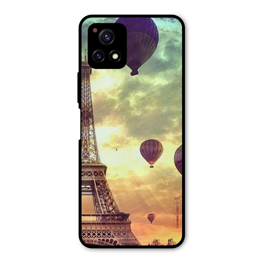 Artsy Hot Balloon And Tower Metal Back Case for Vivo Y72 5G
