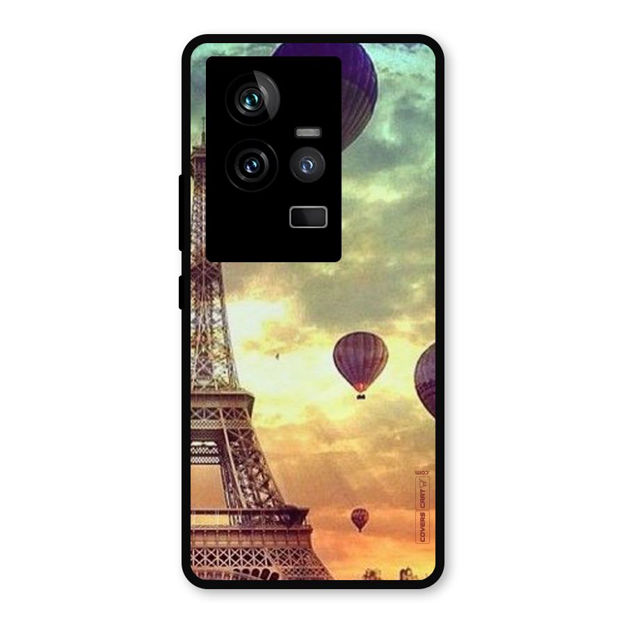 Artsy Hot Balloon And Tower Metal Back Case for iQOO 11 5G