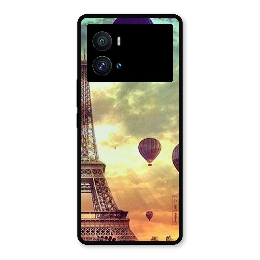 Artsy Hot Balloon And Tower Metal Back Case for iQOO 9 Pro