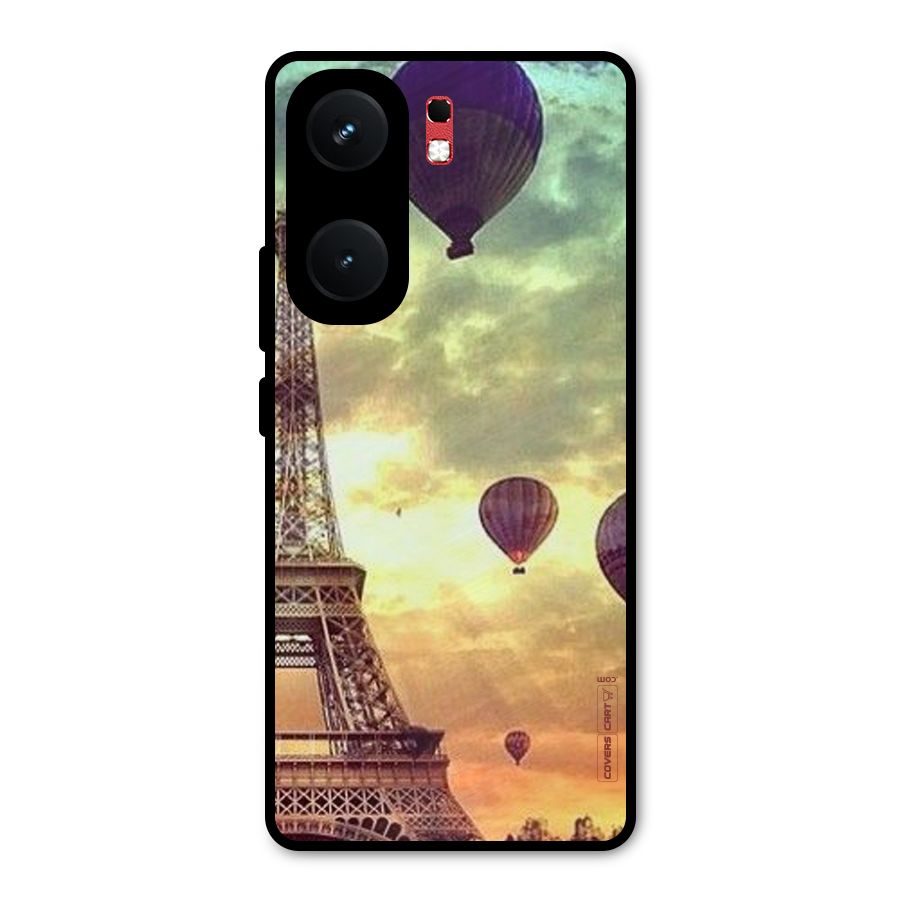 Artsy Hot Balloon And Tower Metal Back Case for iQOO Neo 9 Pro