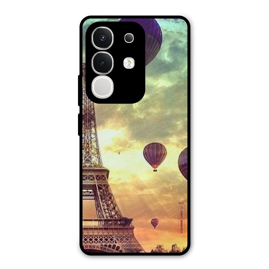 Artsy Hot Balloon And Tower Metal Back Case for iQOO Z10x