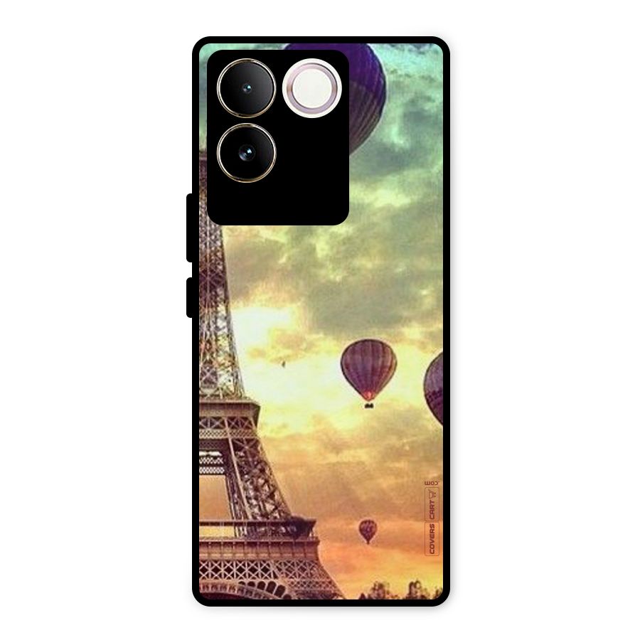 Artsy Hot Balloon And Tower Metal Back Case for iQOO Z7 Pro