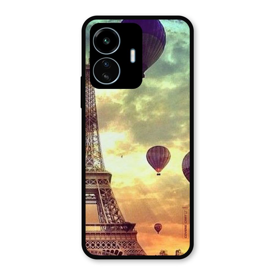 Artsy Hot Balloon And Tower Metal Back Case for vivo iQOO Z6 Lite 5G