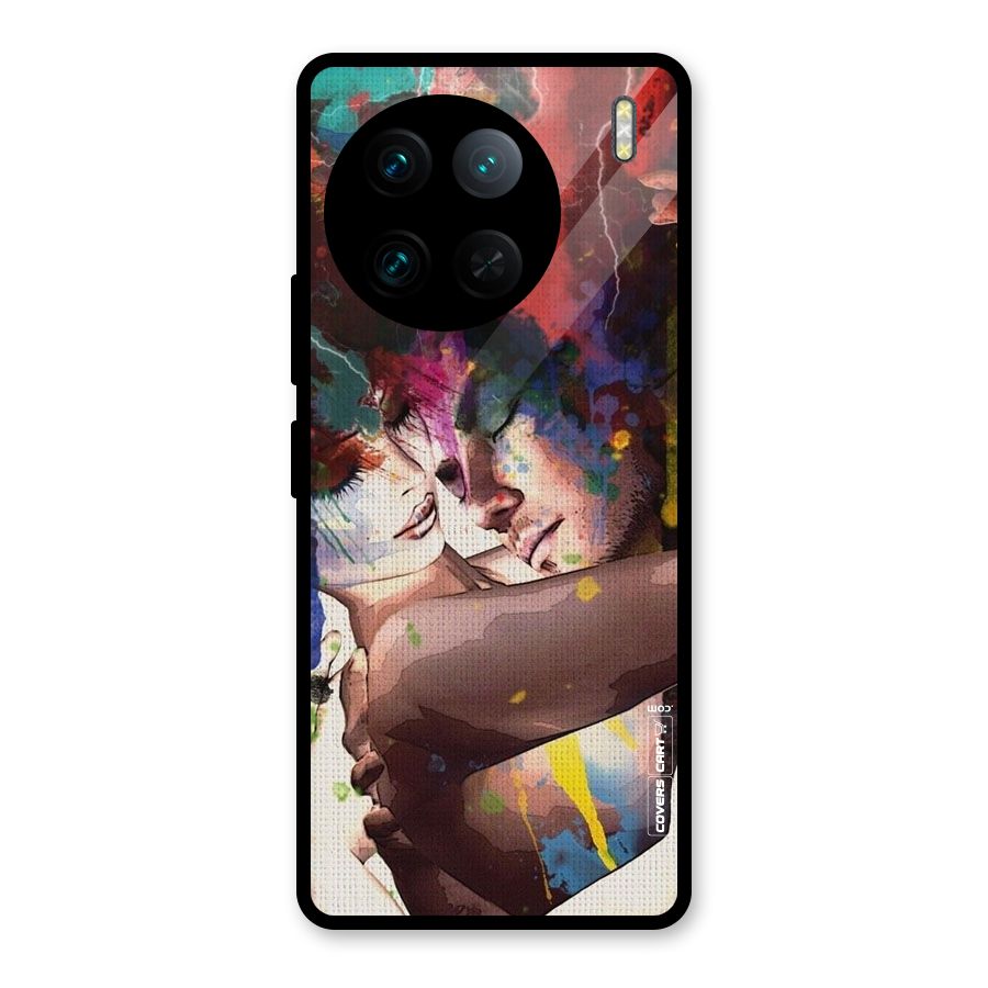Artsy Romance Glass Back Case for Vivo X90 Pro