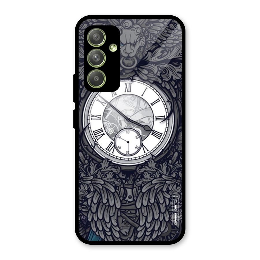 Artsy Wall Clock Glass Back Case for Galaxy A54