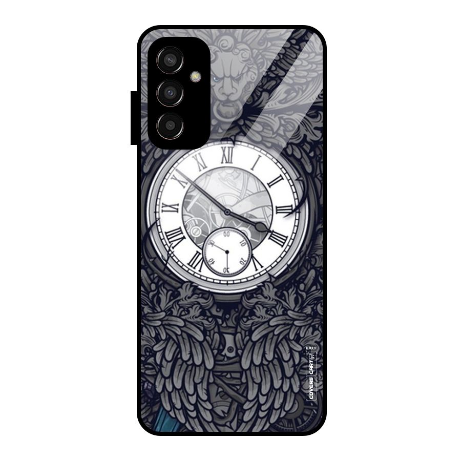 Artsy Wall Clock Glass Back Case for Galaxy F13