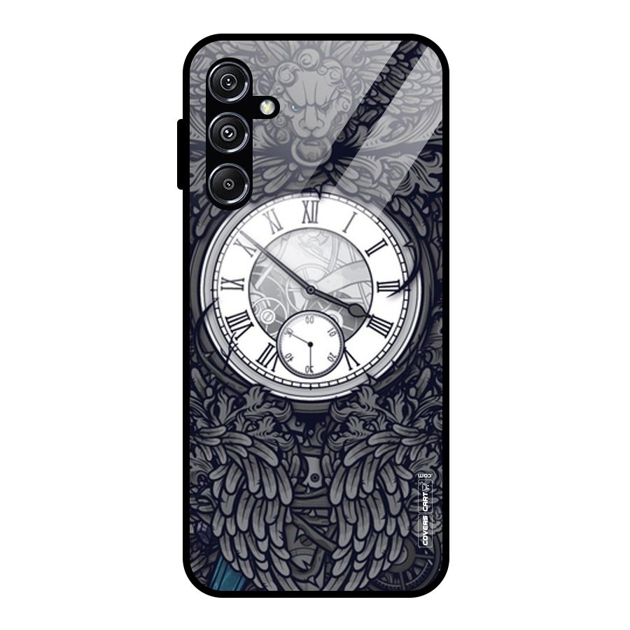 Artsy Wall Clock Glass Back Case for Galaxy M34 5G