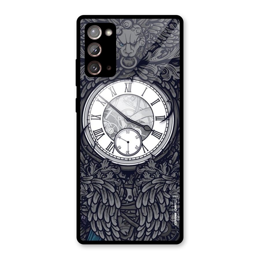 Artsy Wall Clock Glass Back Case for Galaxy Note 20