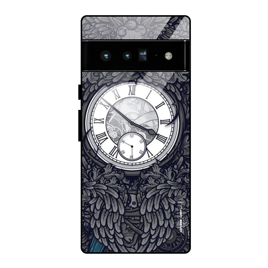 Artsy Wall Clock Glass Back Case for Google Pixel 6 Pro