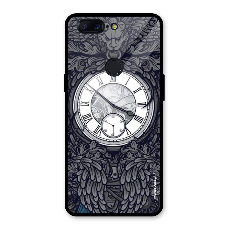 Artsy Wall Clock Glass Back Case for OnePlus 5T
