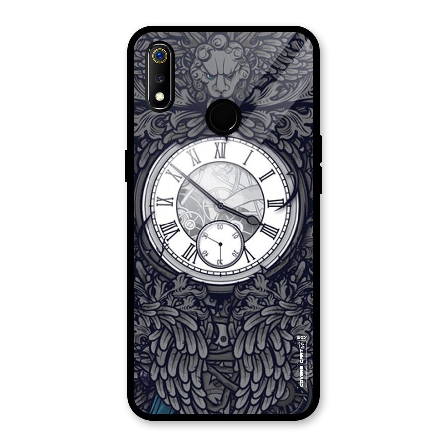 Artsy Wall Clock Glass Back Case for Realme 3i