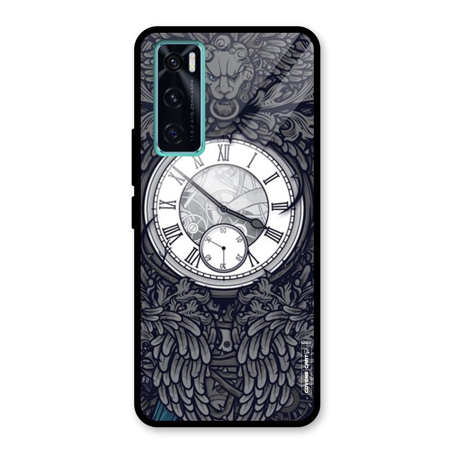 Artsy Wall Clock Glass Back Case for Vivo V20 SE