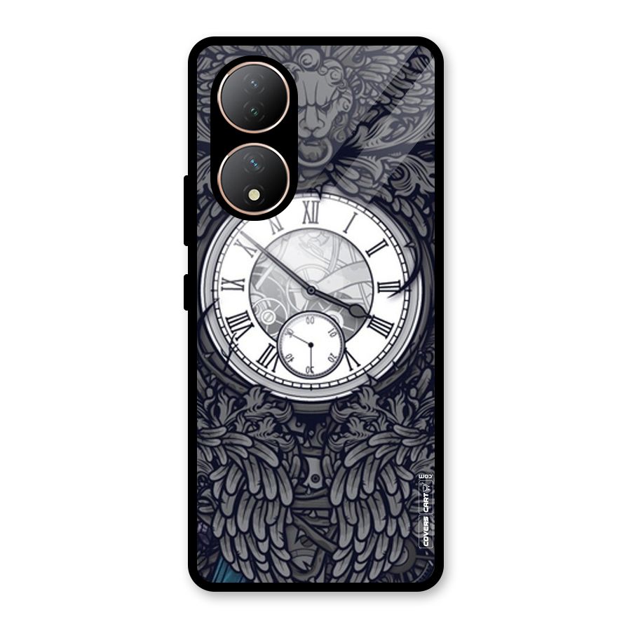 Artsy Wall Clock Glass Back Case for Vivo Y100A
