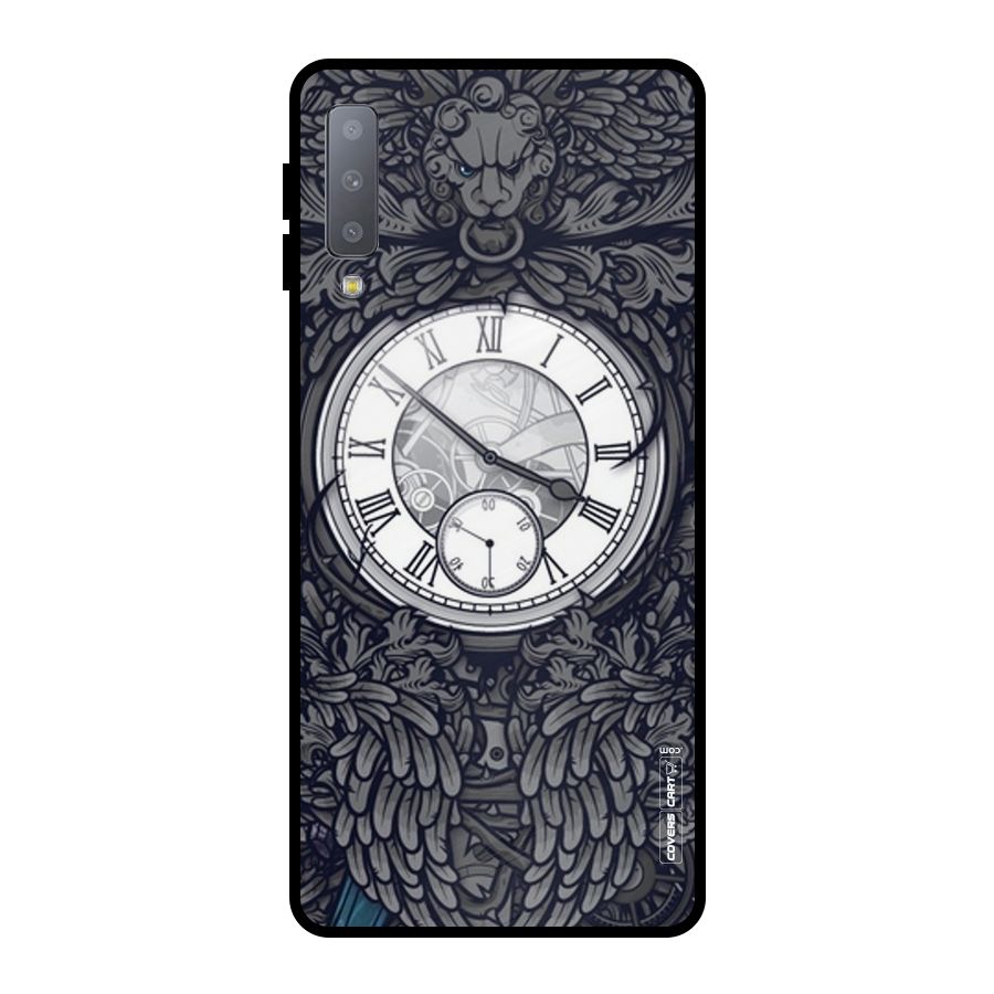 Artsy Wall Clock Metal Back Case for Galaxy A7 (2018)