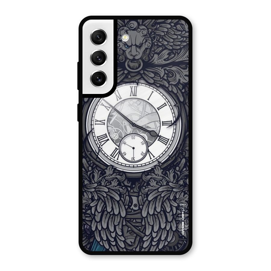 Artsy Wall Clock Metal Back Case for Galaxy S21 FE 5G