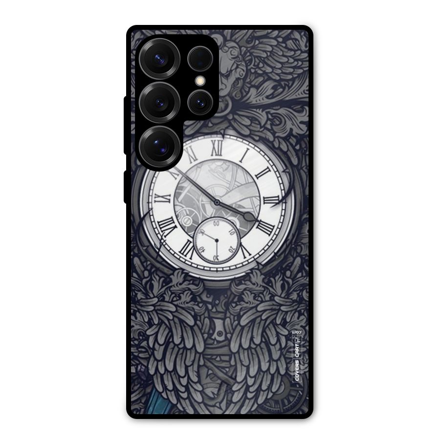 Artsy Wall Clock Metal Back Case for Galaxy S25 Ultra