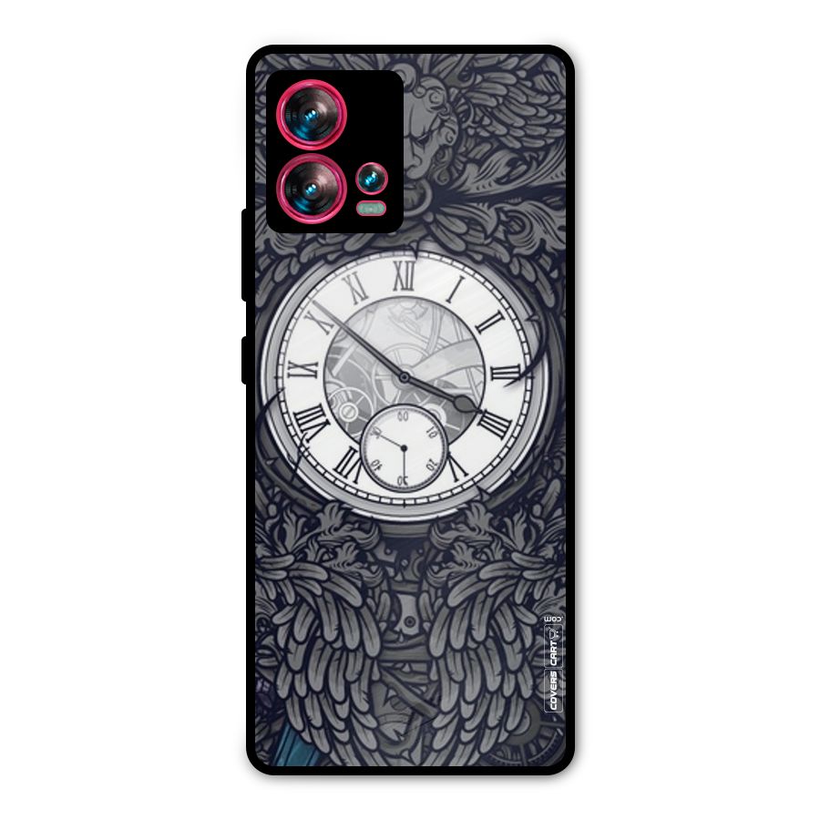 Artsy Wall Clock Metal Back Case for Motorola Edge 30 Fusion