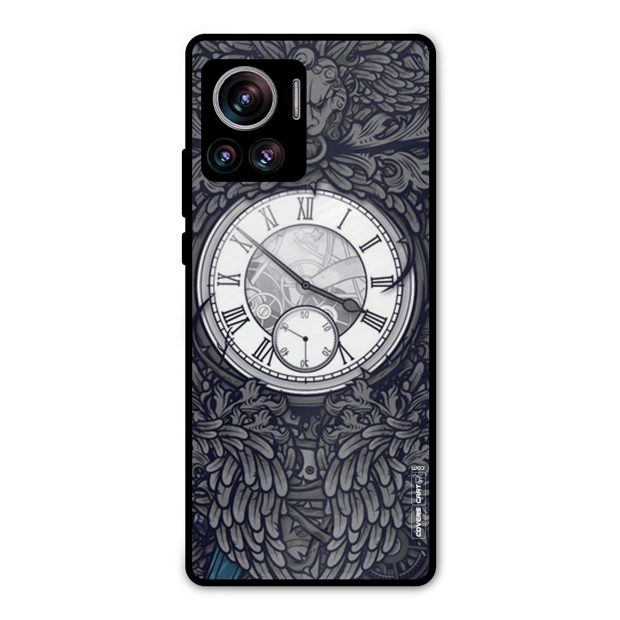Artsy Wall Clock Metal Back Case for Motorola Edge 30 Ultra