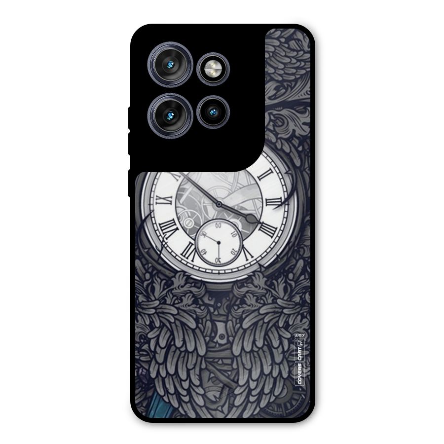 Artsy Wall Clock Metal Back Case for Motorola Edge 50 Neo