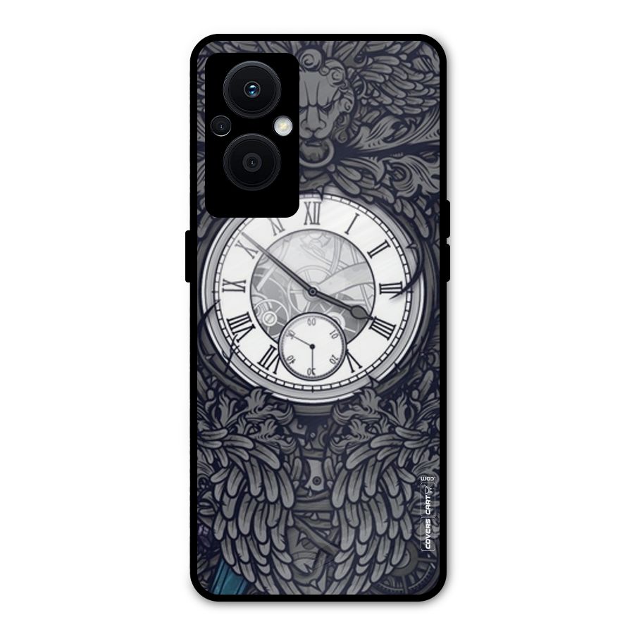 Artsy Wall Clock Metal Back Case for Oppo F21 Pro 5G