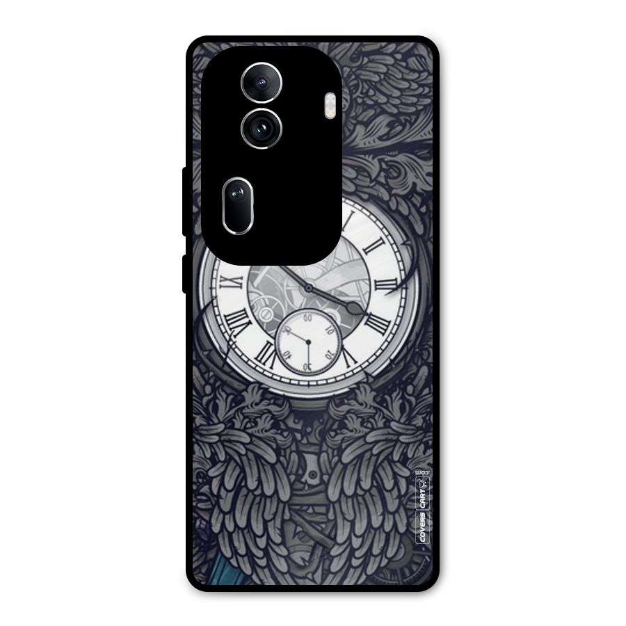 Artsy Wall Clock Metal Back Case for Oppo Reno11 Pro 5G