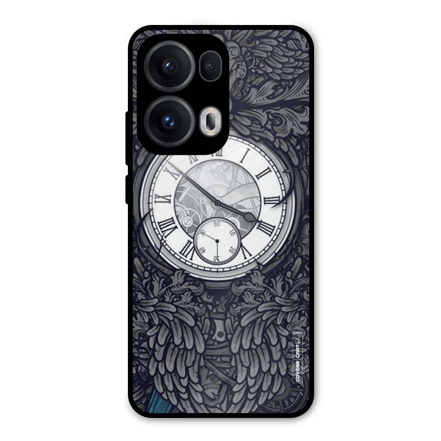 Artsy Wall Clock Metal Back Case for Oppo Reno13 Pro
