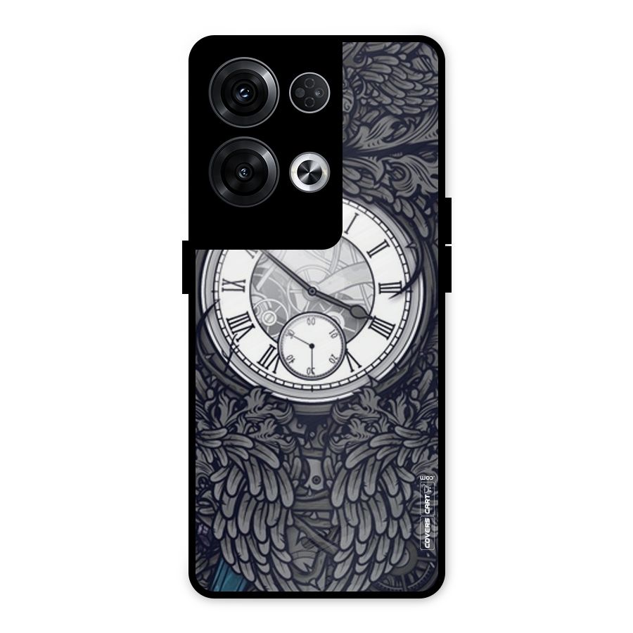 Artsy Wall Clock Metal Back Case for Oppo Reno8 Pro 5G