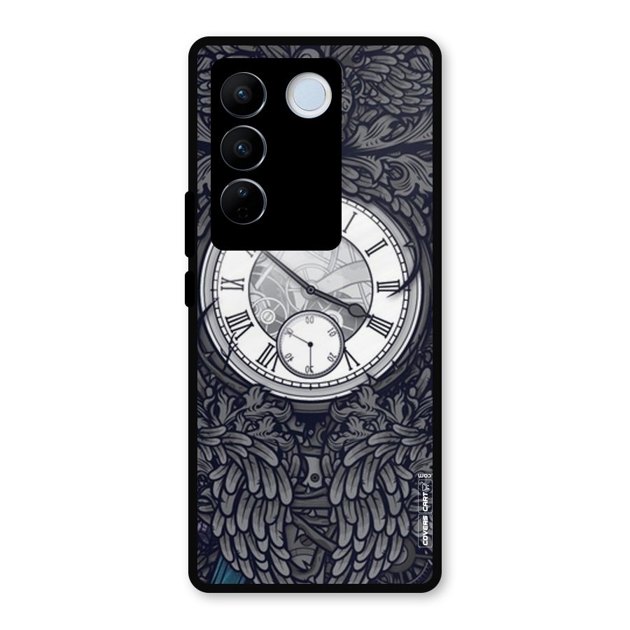 Artsy Wall Clock Metal Back Case for Vivo V27 Pro