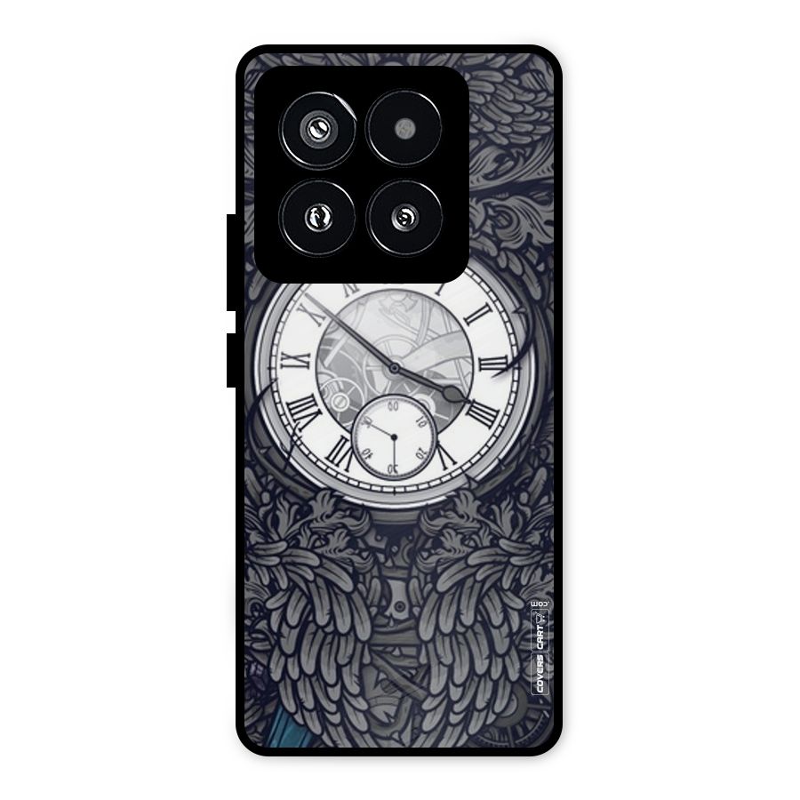 Artsy Wall Clock Metal Back Case for Xiaomi 14 Pro