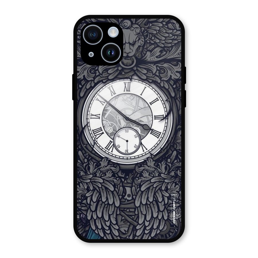 Artsy Wall Clock Metal Back Case for iPhone 14