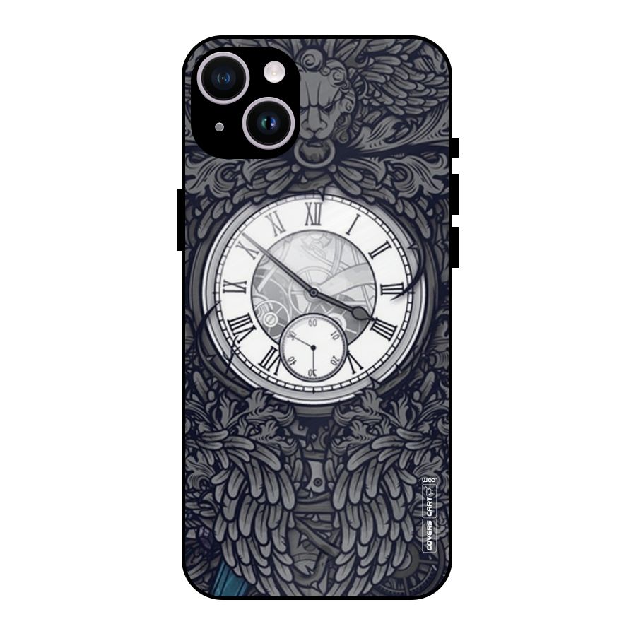 Artsy Wall Clock Metal Back Case for iPhone 14 Plus
