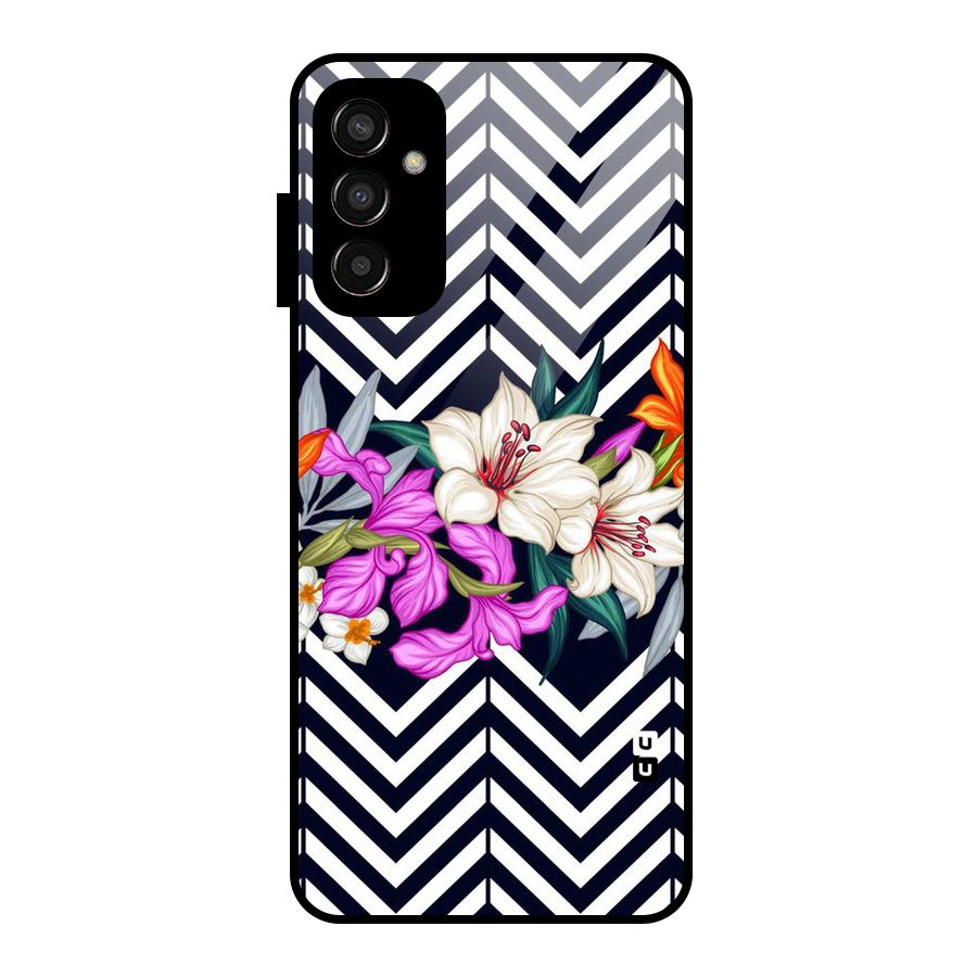 Artsy ZigZag Floral Glass Back Case for Galaxy F13
