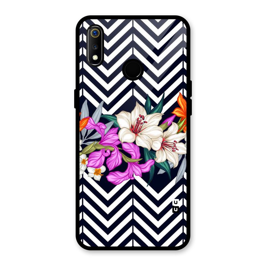 Artsy ZigZag Floral Glass Back Case for Realme 3i