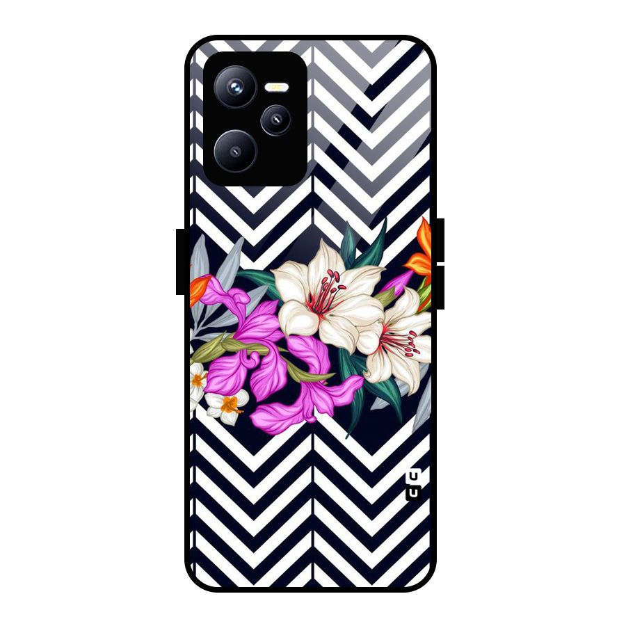 Artsy ZigZag Floral Glass Back Case for Realme C35