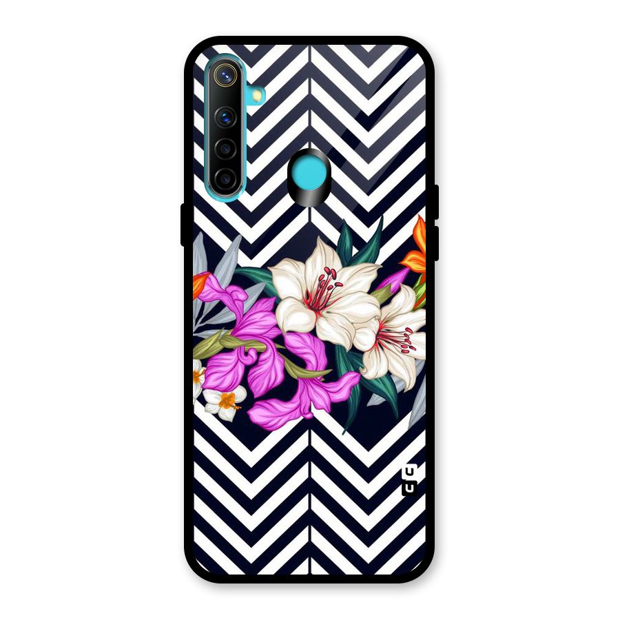 Artsy ZigZag Floral Glass Back Case for Realme Narzo 10