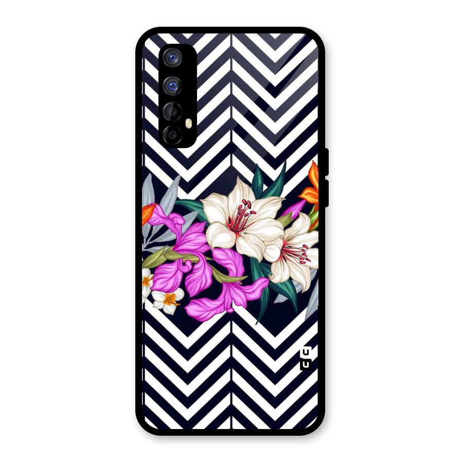 Artsy ZigZag Floral Glass Back Case for Realme Narzo 20 Pro
