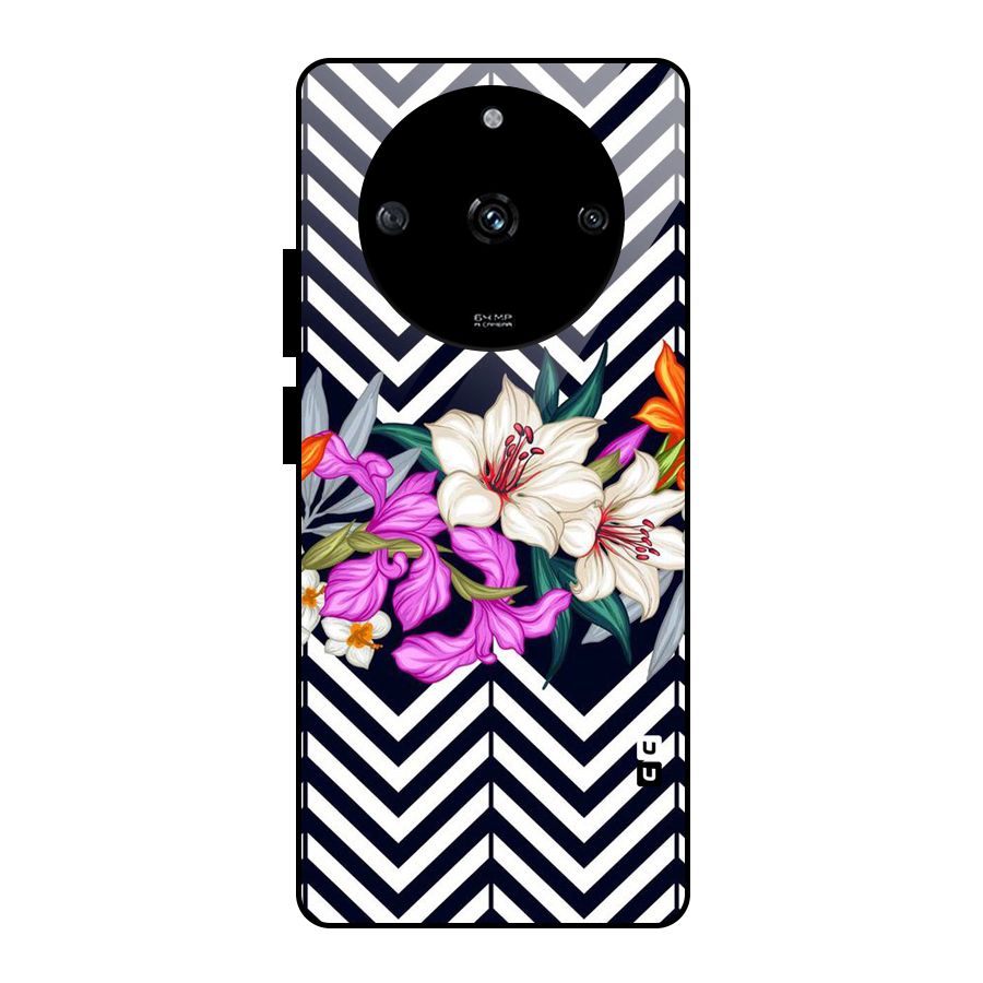 Artsy ZigZag Floral Glass Back Case for Realme Narzo 60 5G