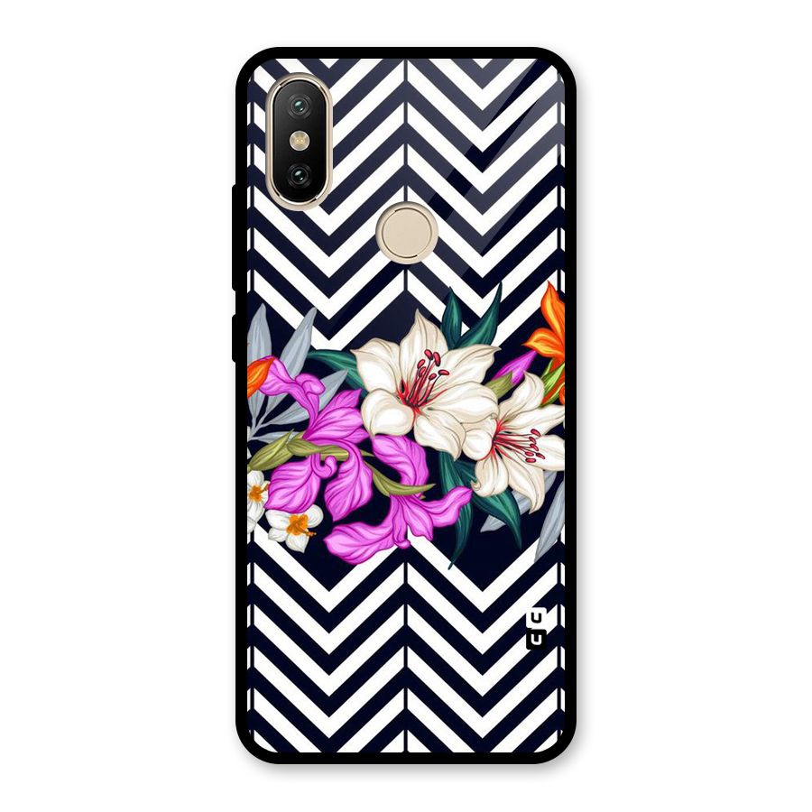 Artsy ZigZag Floral Glass Back Case for Redmi A2