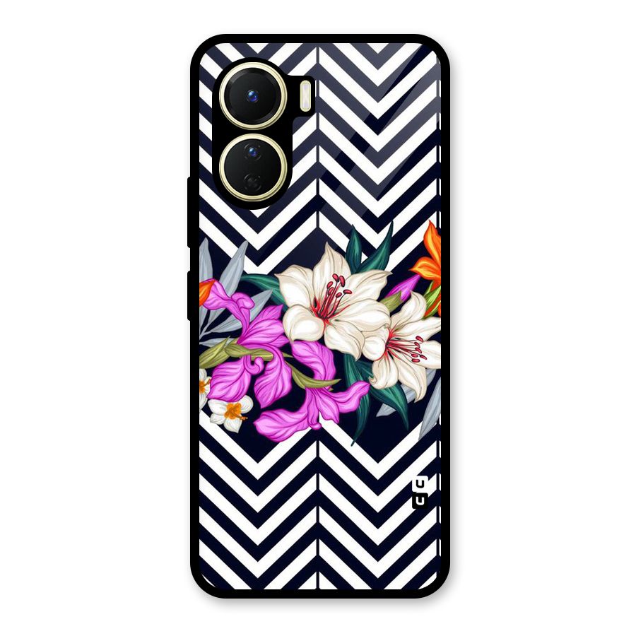 Artsy ZigZag Floral Glass Back Case for Vivo Y56