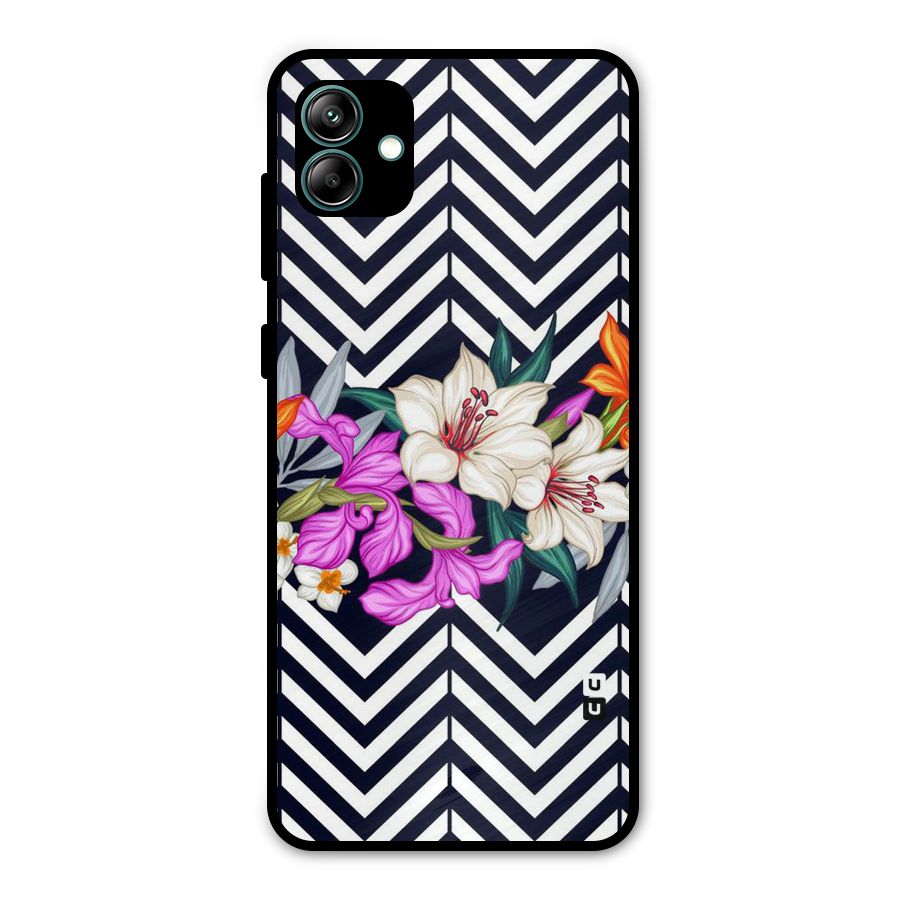 Artsy ZigZag Floral Metal Back Case for Galaxy A04