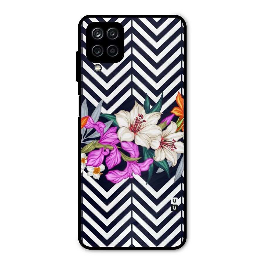 Artsy ZigZag Floral Metal Back Case for Galaxy A12