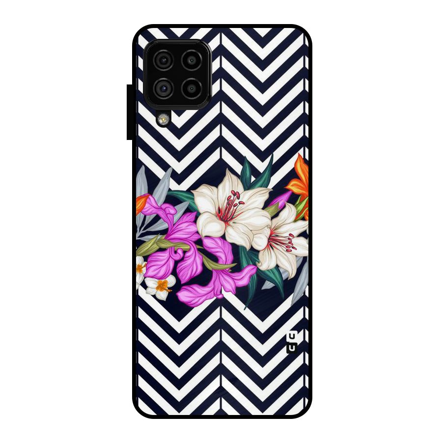 Artsy ZigZag Floral Metal Back Case for Galaxy A22 4G