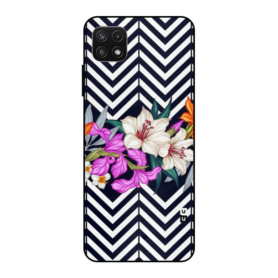 Artsy ZigZag Floral Metal Back Case for Galaxy A22 5G
