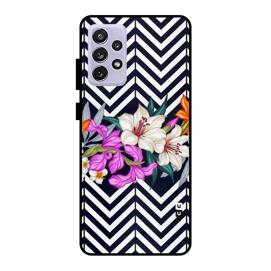 Artsy ZigZag Floral Metal Back Case for Galaxy A72