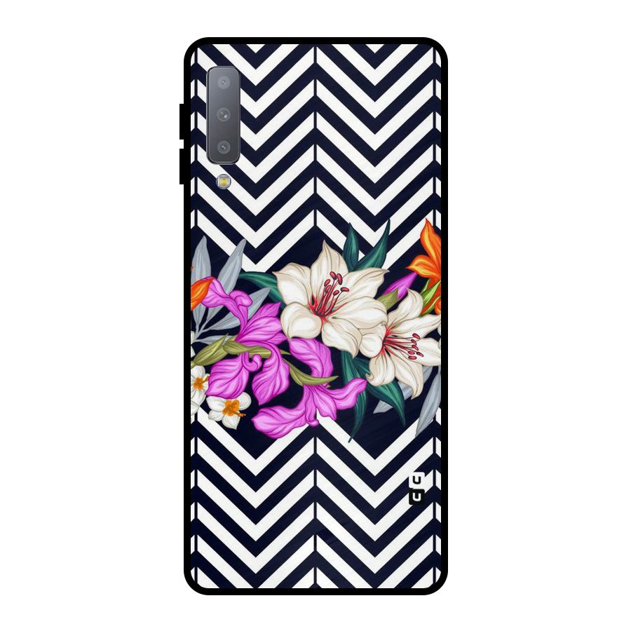 Artsy ZigZag Floral Metal Back Case for Galaxy A7 (2018)