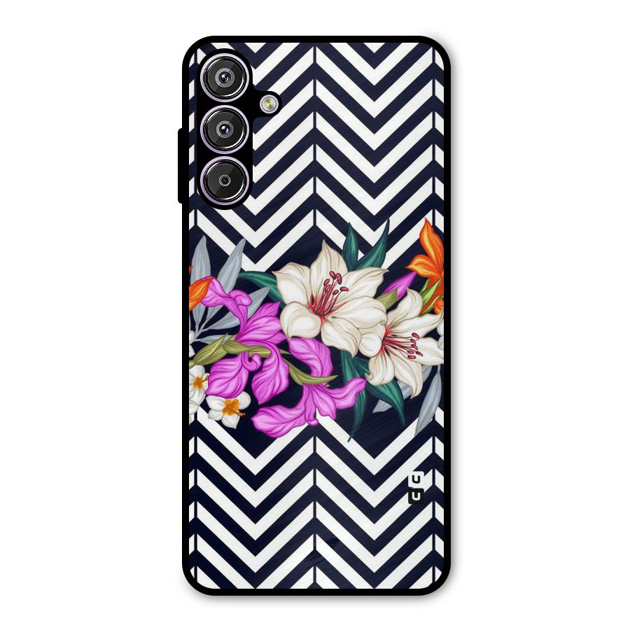 Artsy ZigZag Floral Metal Back Case for Galaxy F15