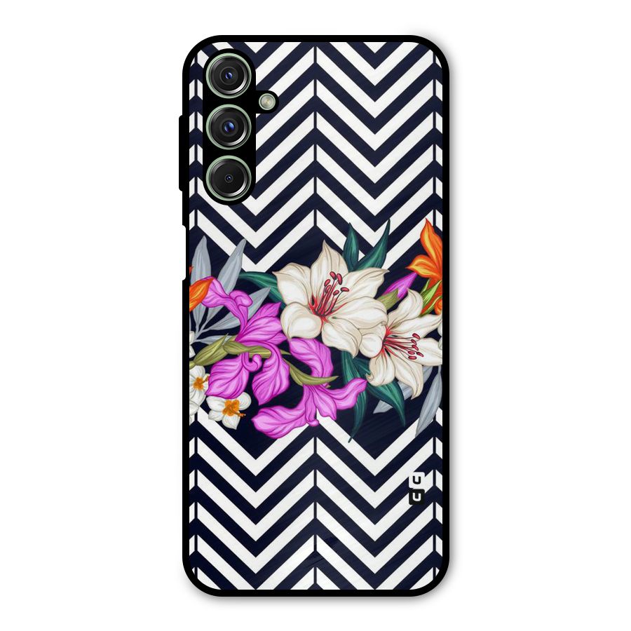 Artsy ZigZag Floral Metal Back Case for Galaxy F34