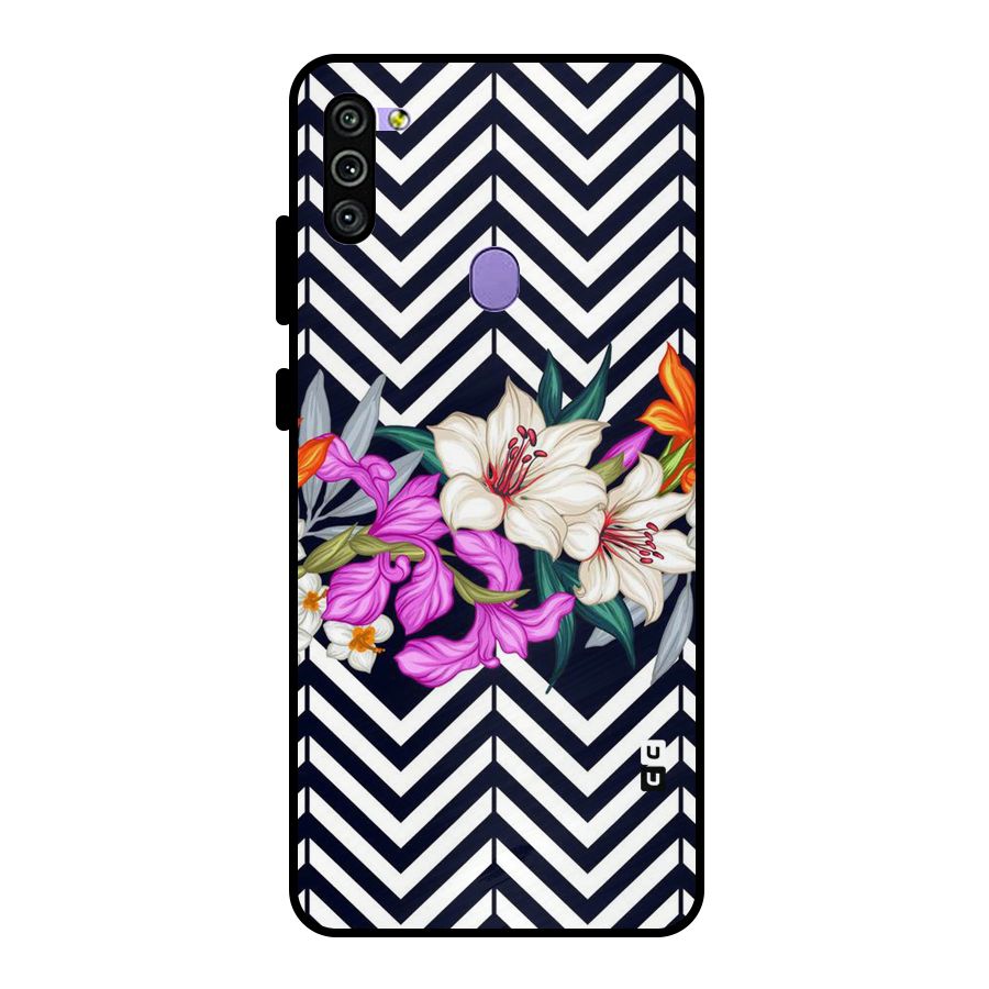 Artsy ZigZag Floral Metal Back Case for Galaxy M11