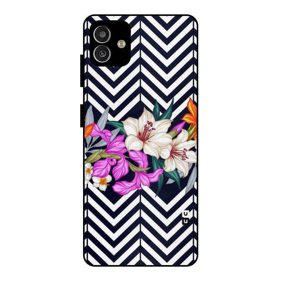 Artsy ZigZag Floral Metal Back Case for Galaxy M13 5G